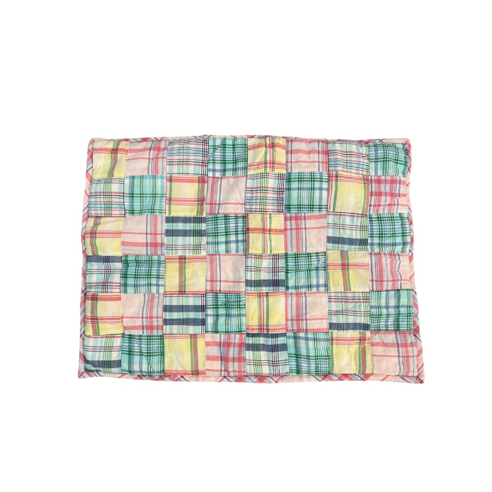 Lauren Ralph Lauren Madras Plaid Patchwork Quilted Standard Pillow Sham set of 2 - Picture 6 of 8